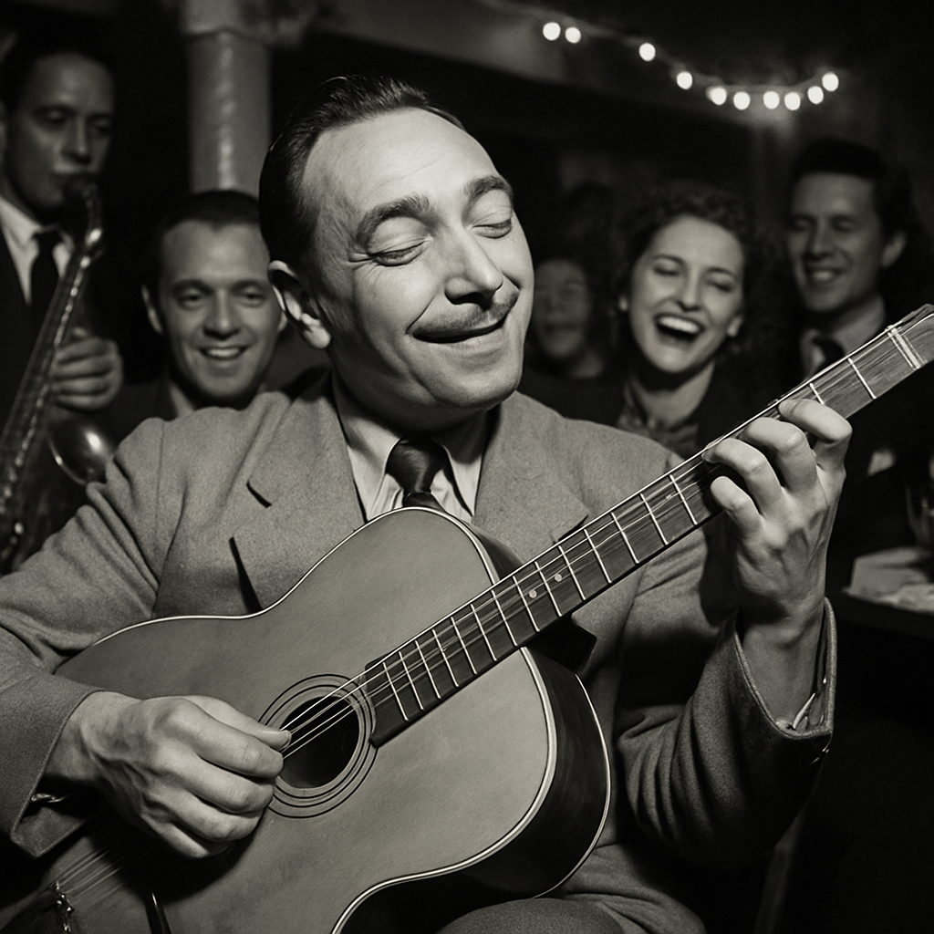 Django Reinhardt playing guitar